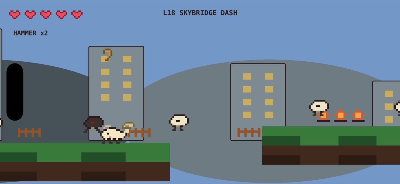 Retro Goat Rampage city level gameplay