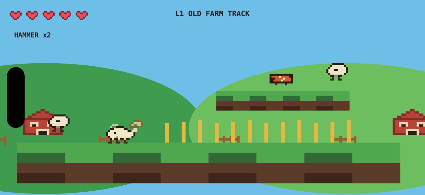 Retro Goat Rampage farm level gameplay